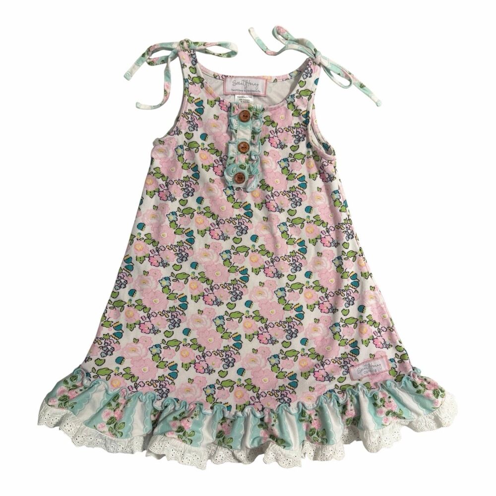 SweetHoney Floral Ruffle Twirl Sun Dress 3T EUC